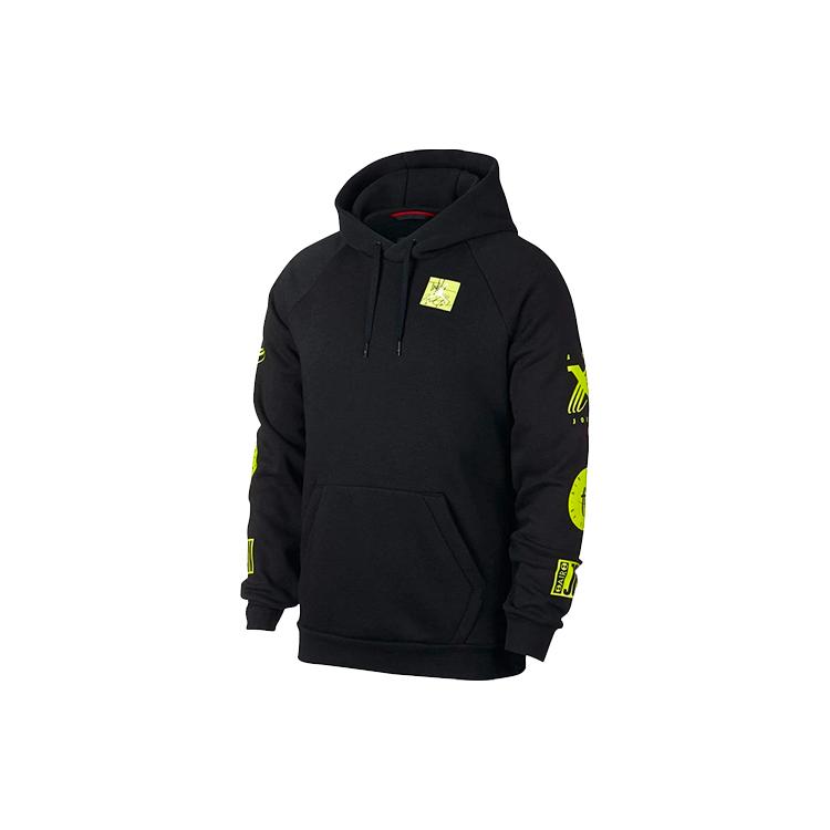 Jordan Sweatshirts Men's Black Green Hooded Moderate Regular BQ0298-010