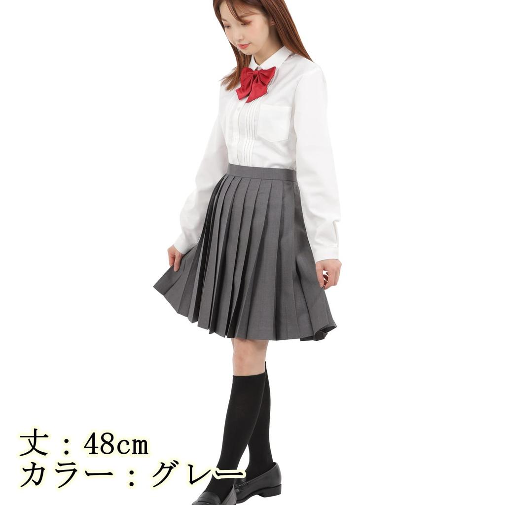 Школьница Плиссированная Машина Школьницы e210 Серый [Eiza] Юбка, Плиссированная, Униформа, Юбка, Однотонная, Складки, (М, 48см)