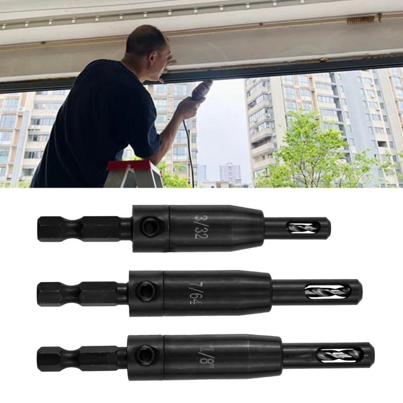 Assorted Self Centering Drill Bit Woodworking Self Centering Drill Bit Hinge Drill Bit Hole Opener1/8'' 7/64'' 3/32''