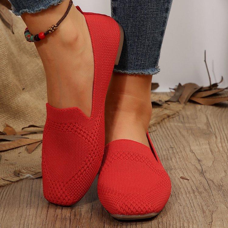 Большие размеры Lazy One-Pedal Casual Shoes Square Head Flat Bottom Hollow Fly-Woven Single Shoes