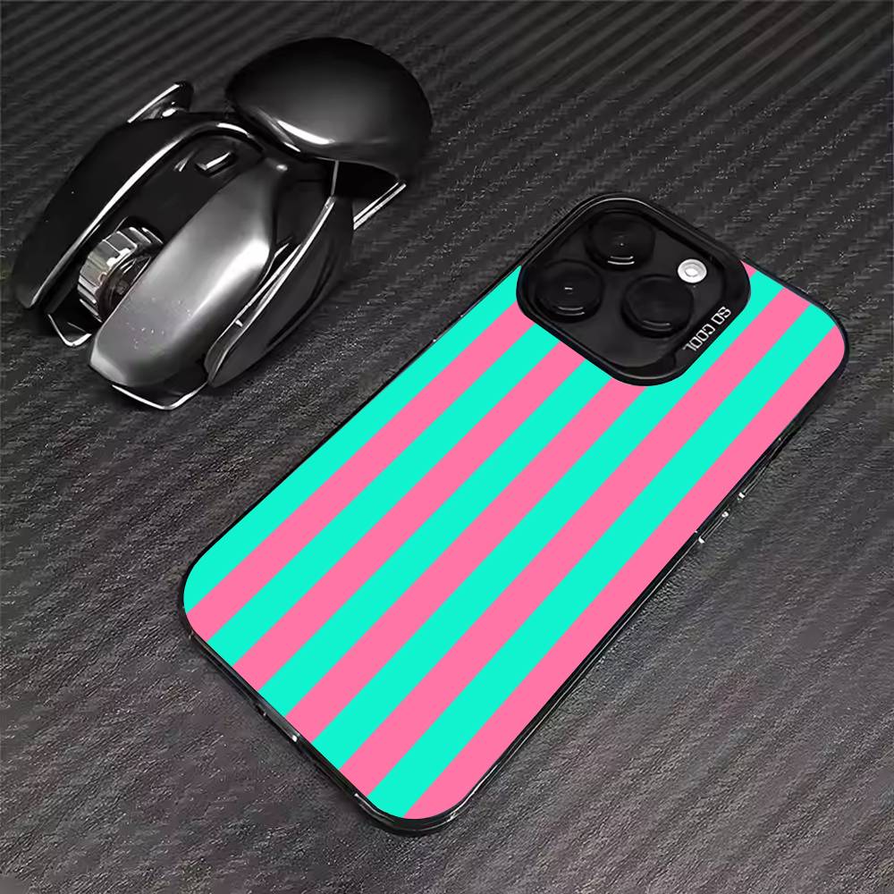 Красочный полосатый чехол для телефона для iPhone 17 16 15 14 13 12 11 Pro Max XS Max 7 8 Plus Ударопрочный силиконовый матовый чехол
