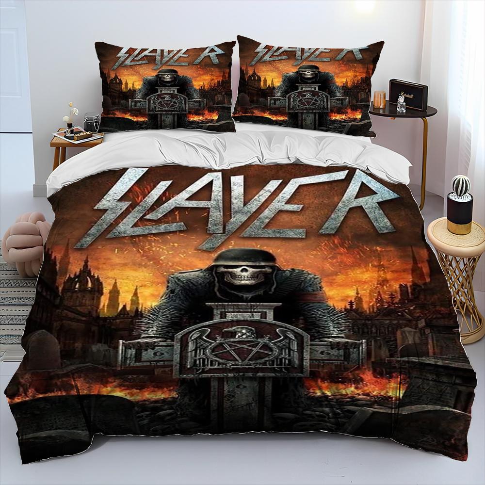 Slayer Heavy Metal Band Music Одеяло Постельное белье, пододеяльник Постельный комплект Одеяло Чехол Наволочка, King Queen Size Постельное белье Детский