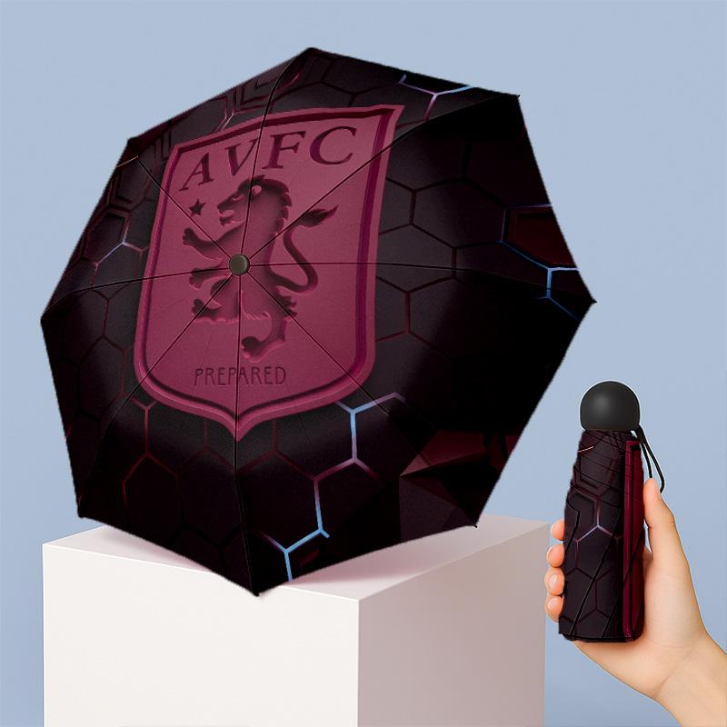 Мини 5-складной карманный зонт Aston Villa Football Компактный Легкий Защита от УФ-лучей Дождя Солнца Зонт Портативный Дорожный Зонт