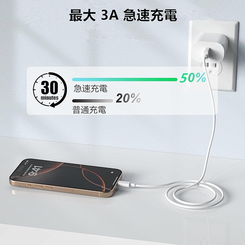 USB C Cable iPhone16 iPhone15 3A Fast Charging C-A Charging Cable 2M Set of 2 Type C Ultra Durable High Speed Data Synchronization iPhone Code 16 / 15