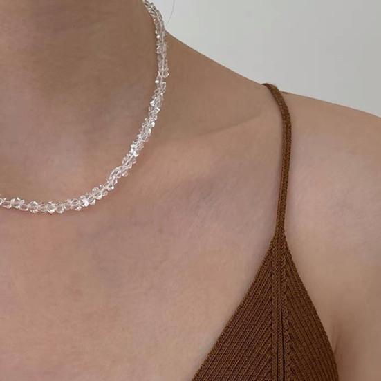 Женское ожерелье, многогранное режущее искусственное хрустальное стекло, регулируемая удлиненная длина, ювелирные изделия на шею, женское колье-колье