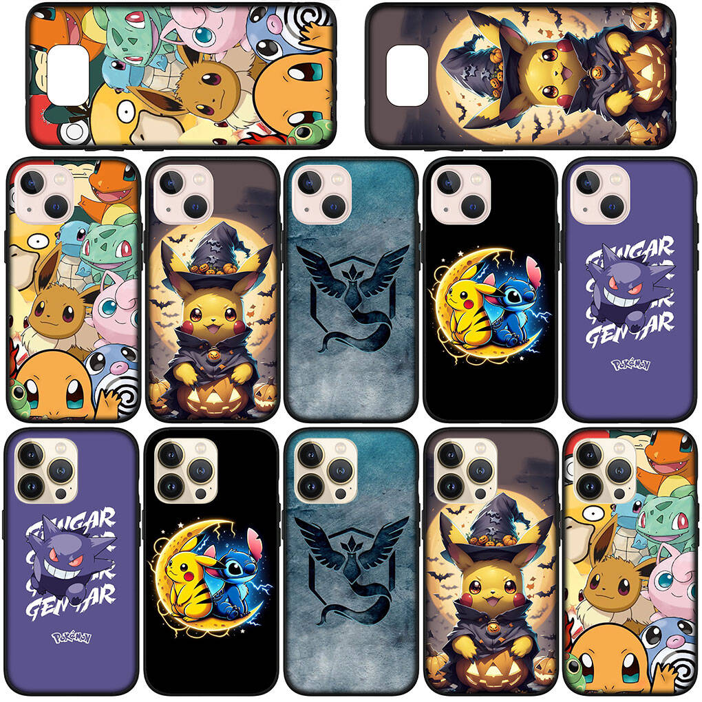 Phone Case for Samsung Galaxy S25 S23 S22 S24 Ultra FE Plus A05 A06 A15 A16 A36 A37 A35 A52 A54 A55 A56 A57 A25 A53 A17 Anime Pokemon GO Pikachu Cover