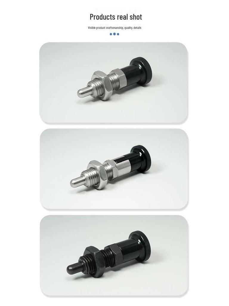 Stainless Steel/Carbon Steel Indexing Pin: Knob Plunger, Self-Locking, Re-Locking, Fine Thread, Complete Specifications