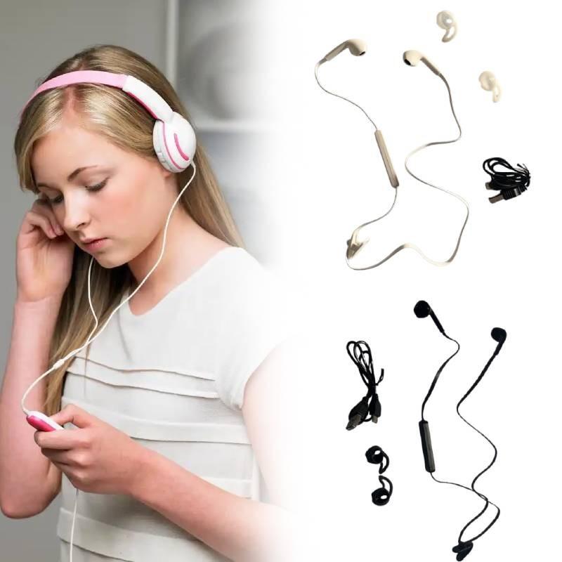 Спортивные наушники сплошного цвета Bluetooth с защитным чехлом, USB-зарядка в подарок