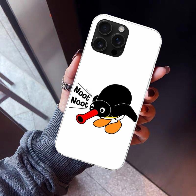 Cartoon P-Pingu Penguin Phone Case For iPhone 17 Air 16 15 Pro Max 14 Plus 13 Mini 12 11 Cover 7 8 SE Silicone Shell Print Funda