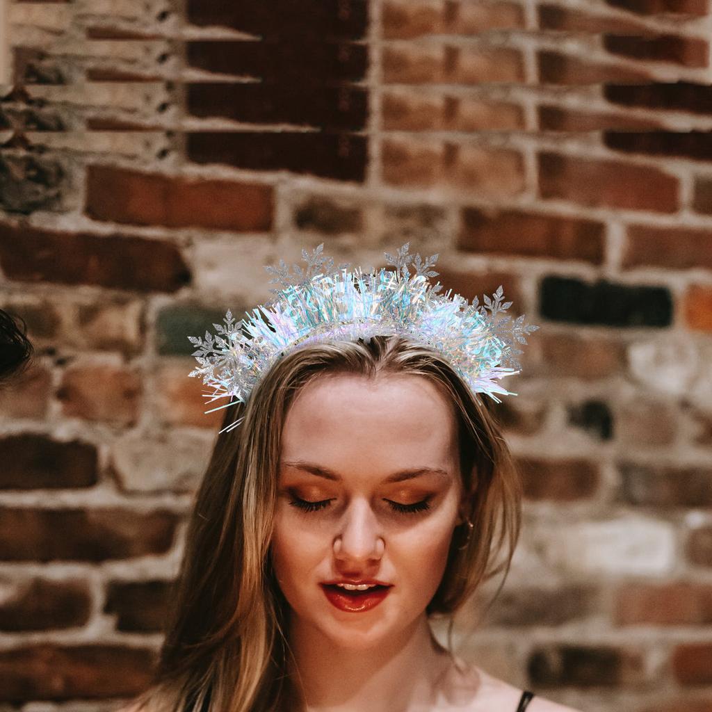 Блестящий Ободок Снежинка Рождественский Декоративный Женский Девочки Легкий Прочный Устойчивый к Выцветанию Не Деформирующийся Длинный