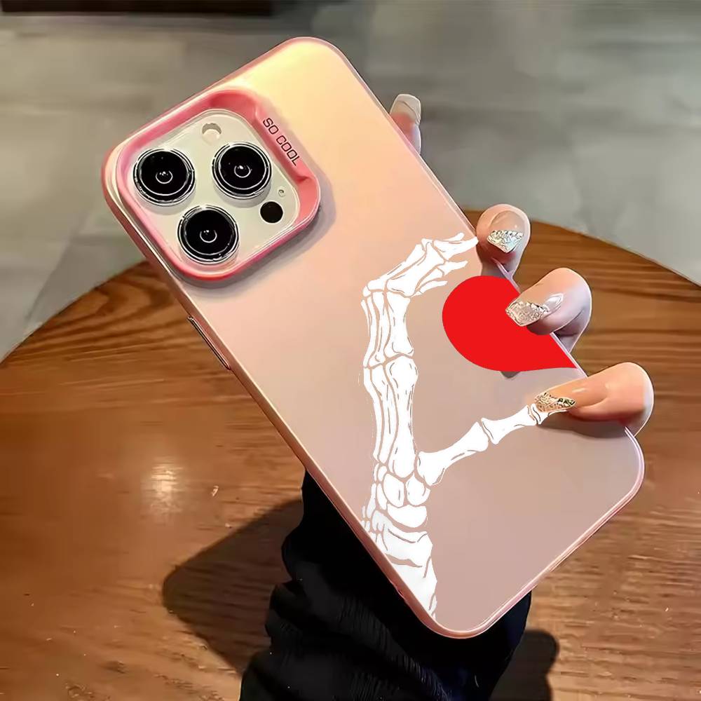 Love couple avatar Phone Case For iPhone 17,16,15,14,13,12,11,Pro Max,Plus Candy Silver Cover