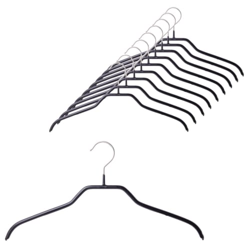 MAWA Women's No-Slip Hangers, 36cm, Set of 10, MA3240-10, Black, 10-Year Warranty