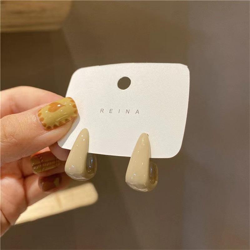 Новые серьги-гвоздики в форме буквы L для женщин, неправильной формы, statement, коричневые, геометрические, на металлическом крючке, подарок на День святого Валентина