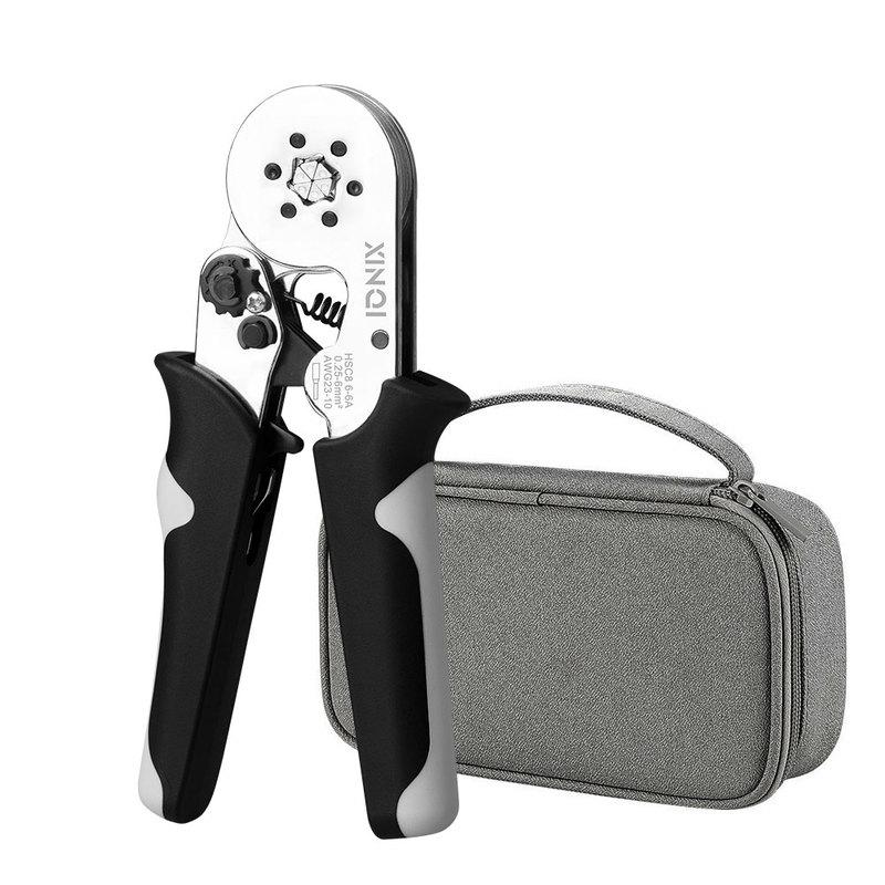 0.08-6mm2 Tubular Terminal Crimping Pliers HSC8 6-6A Crimper Wire Mini Ferrule Crimper Tools Household Electrical Kit With Bag