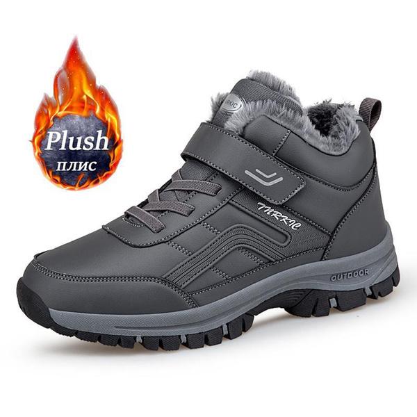 Теплые зимние ботинки, мужская повседневная рабочая обувь, кожаные или замшевые высокие нескользящие ботильоны, новые непромокаемые зимние ботинки для мужчин и женщин