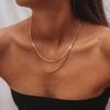 Uworld Simple Jewelry 18K Gold Plated Snake Chain Layer Collar ожерелье из нержавеющей стали Snake Rope Chain Collar ожерелье в подарок
