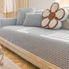 New Thousand Bird Grid Cotton Linen Sofa Cover Couch L Shaped Combination Furniture Anti-slip Full Coverage Cushion Settee Towel
