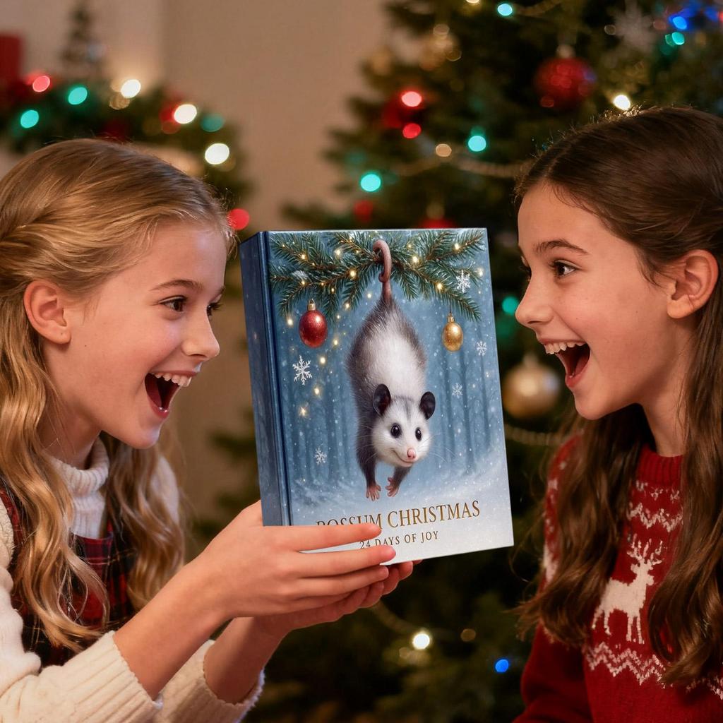 2025 Рождественский календарь обратного отсчета Опоссум 24-дневный Рождественский праздничный обратный отсчет Акриловый кулон Рождественский коллекционный подарочный набор