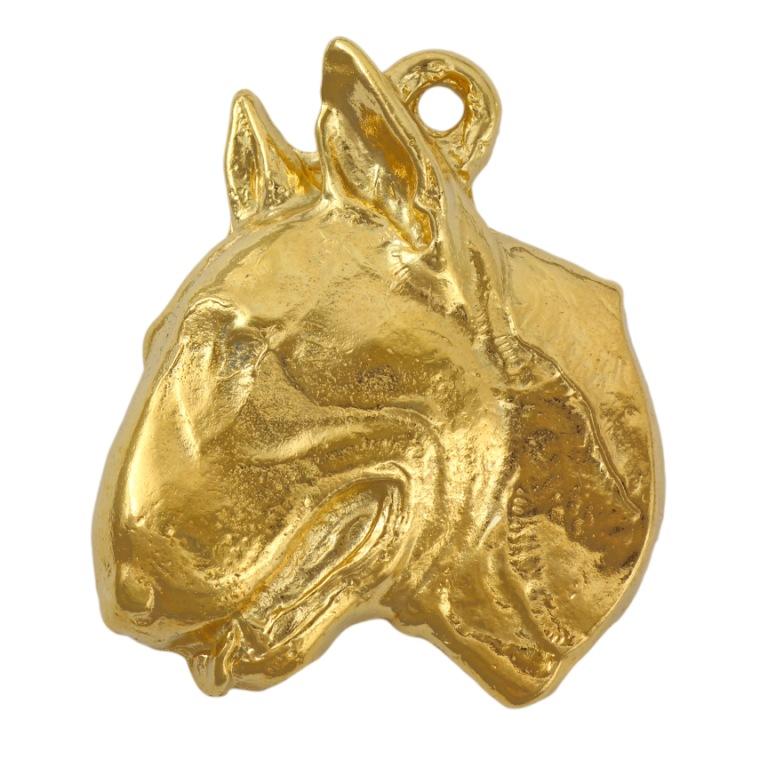 Bull Terrier, Bully II - Gilded Key Ring with Dog, Handbag Decoration, Luxury Accessory by Art-Dog Brand