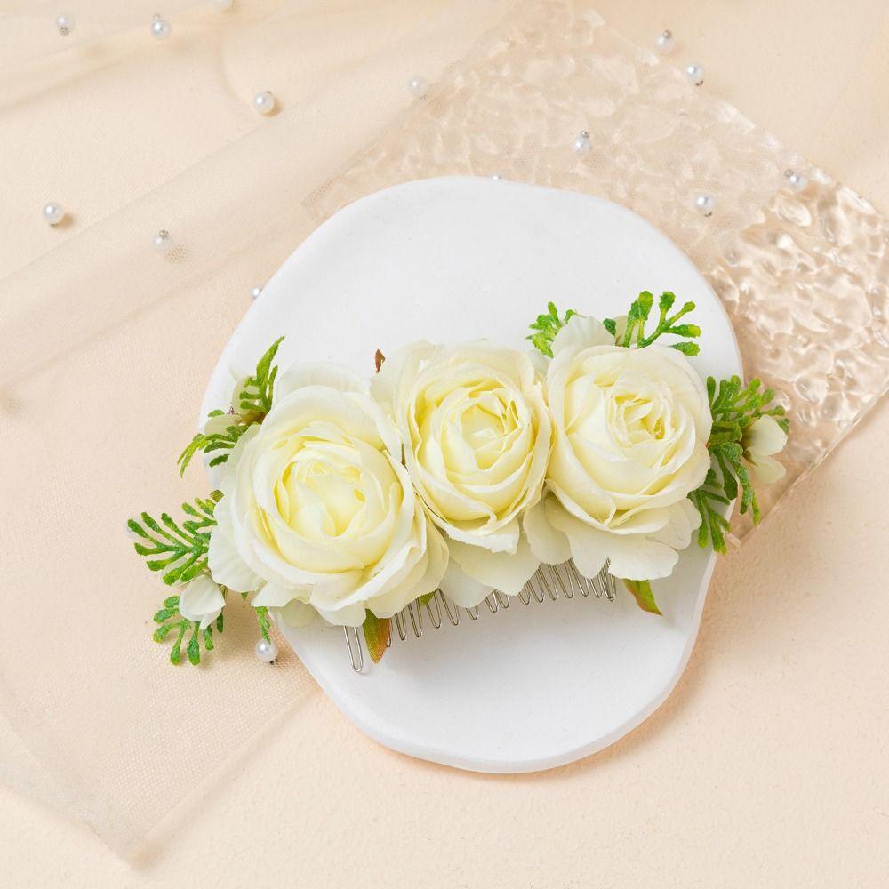 Свадебные аксессуары для волос Цветочный лист Расческа для волос Цветочная расческа для волос Свадебные украшения для волос с кристаллами