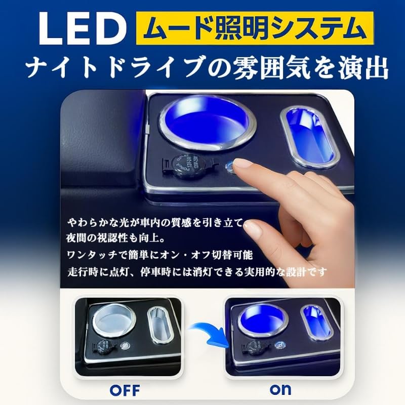 Hellenborg ROOMY Серия 900 Бокс центральной консоли с быстрой зарядкой USB и светодиодной подсветкой Большой объем для хранения Мягкий подлокотник [Специфичный для автомобиля]