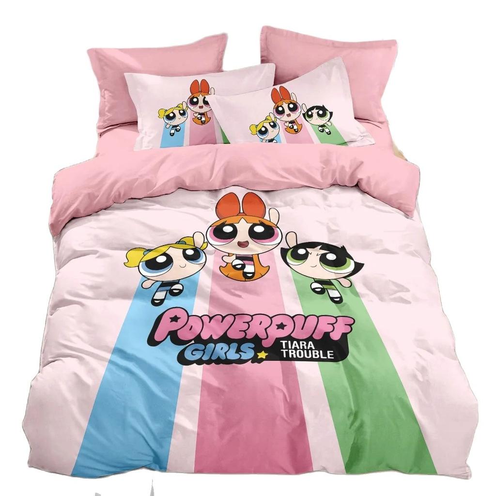 Комплект постельного белья P-Powerpuff Girls, мультяшный модный 3D-принтер Powerpuff Girls, пододеяльник, украшение для дома, одеяло размера King Size для мальчиков и девочек