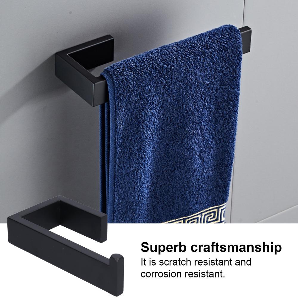 Stainless Steel Towel Rack Black Towel Bar Modern Toilet Paper Holder Toilet Paper Holder