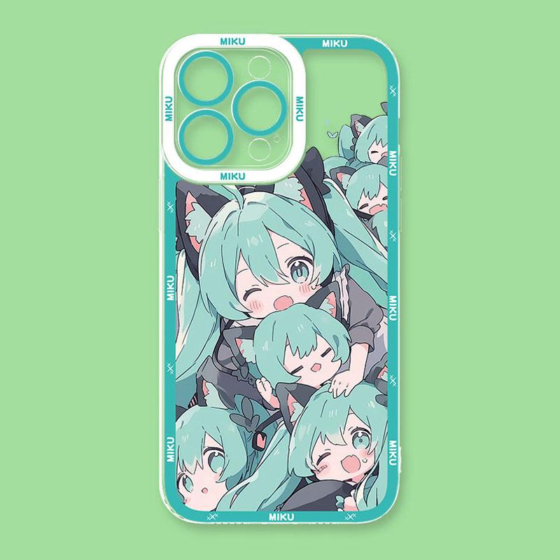 Милый H-Hatsunes Kawaii M-Miku Чехол для телефона для iPhone 17 Air 15 14 13 12 11 Pro Max 16 15 14 Plus Ударопрочный Мягкий Силиконовый Чехол