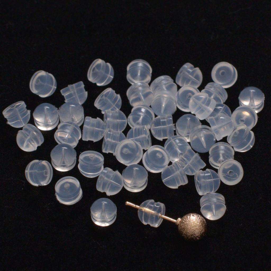 100 шт. берушей Hamburg, силиконовые прозрачные нескользящие и антиаллергические беруши, беруши-гвоздики, аксессуары для сережек ручной работы, беруши-гвоздики.