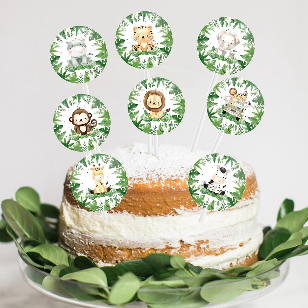 Украшение для торта в стиле животных Джунгли Тематика животных Декор для торта на день рождения Детский душ Семейное мероприятие Украшения для торта своими руками