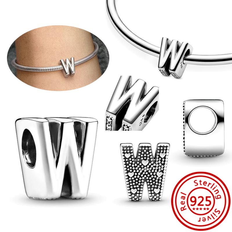 925 Чистая медь Символ бесконечности Полый Круг A-Z 26 Букв Алфавита Сияющие Циркониевые Бусины Подходят для Оригинального Браслета с Шармами Pantaro