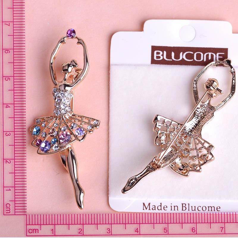Blucome Dance Girl Brooch Hijab Pins Brooches for Women Dress