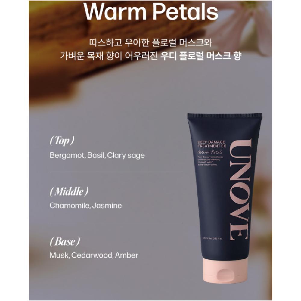 UNOVE Deep Damage Hair Treatment EX 320ml x2 – Intensive Repair Treatment (Warm Petal / Tender Bloom)