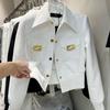 Fashionable Short Jacket for Women with European Style Gold Buckle, Perfect for Spring