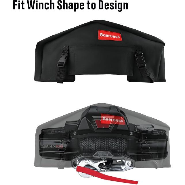 Winch Cover,Heavy Duty UV-Resistant Waterproof Winch Protective Cover For Electric Winches 8000-12000 Lbs Up To 13500 Lbs,Indoor/Outdoor Winch