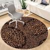 1pc Leopard Print Office Round Area Rug, Indoor Mat Suitable ForOffice, Under Office Chairs Bedroom Living Room Home Decor, Room Deco q076