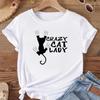 (Asian Size) T Shirt Women Print Tee Top Cat Funny Trend Cute Lovely Style Fashion Female Clothing Short Sleeve Graphic T-shirts