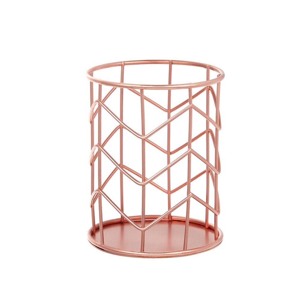 Metal Pen Holder Scandinavian Style Office Storage Exquisite Cosmetic Brush Storage Bucket