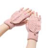 Winter Elastic Keep Finger Warm Flip Thicken Warm Knitted Gloves Half Capped Fingerless Mittens