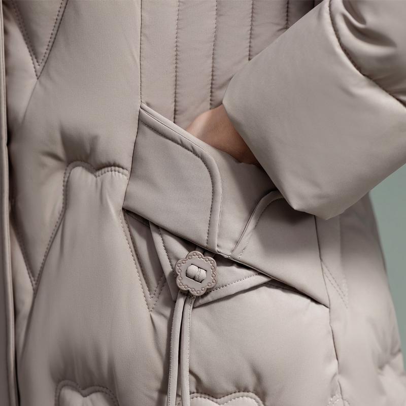 Middle Age Woman Winter Coats Hooded Faux Fur Collar Casual Thick Warm Long Parkas Women's Jackets