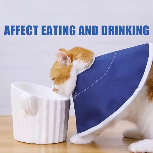 Adjustable Cat Recovery Collar Soft Cone for Wound Healing After Surgery Breathable Pet Neck Collar Blue 25cm