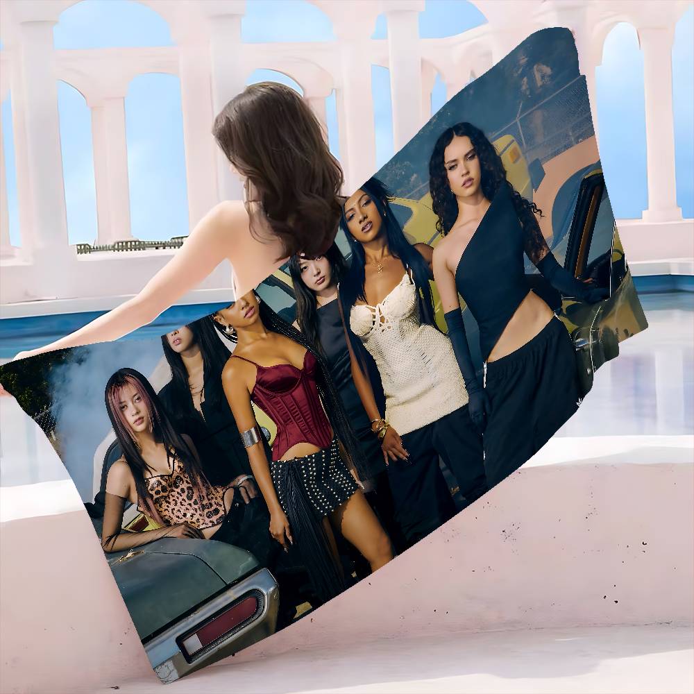 Kpop Band K-Katseyes Microfiber Blanket Quick Drying Beach Towels Oversized Printing Super Absorbent Pool Towel Blanket