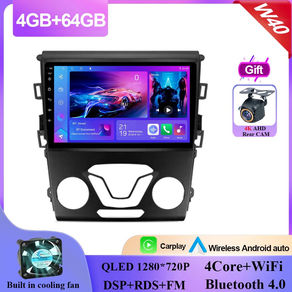 Carplay Android 14 For Ford Mondeo 5 2014 - 2019 Auto Radio Stereo Head Unit Multimedia Video Player GPS Navigation NO 2din DVD