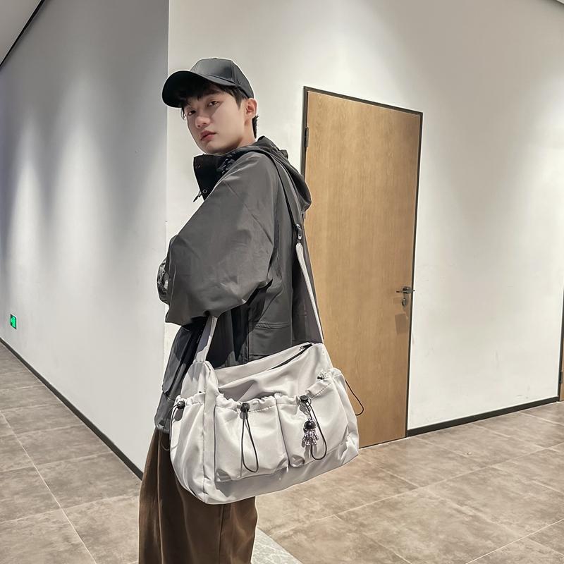 Мужская однотонная простая сумка через плечо Женская сумка через плечо