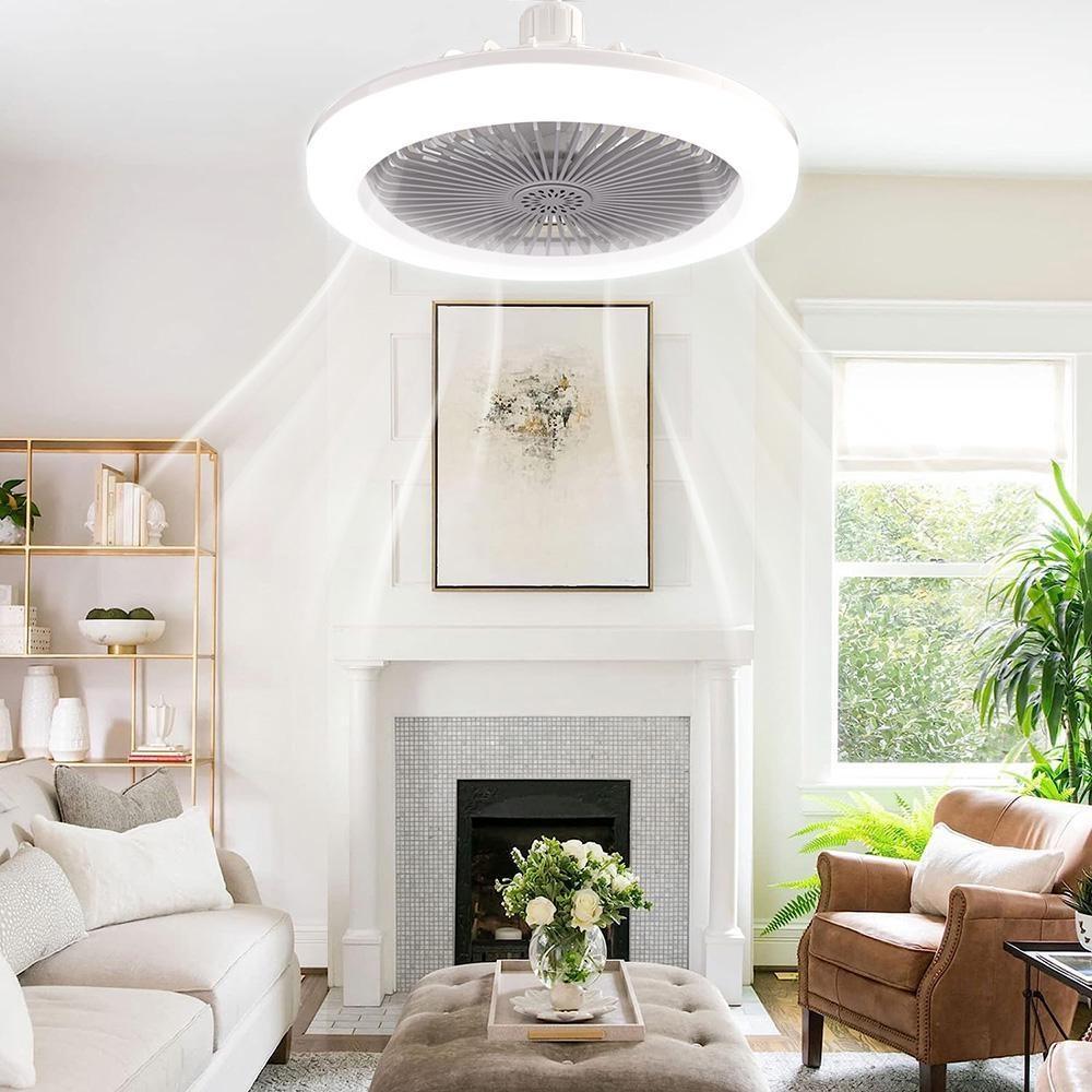 1 шт., интеллектуальный пульт дистанционного управления, светодиодный вентилятор, светильник E27, винт с регулируемой яркостью для спальни, ароматерапия, пластиковый маленький вентилятор, свет НЛО