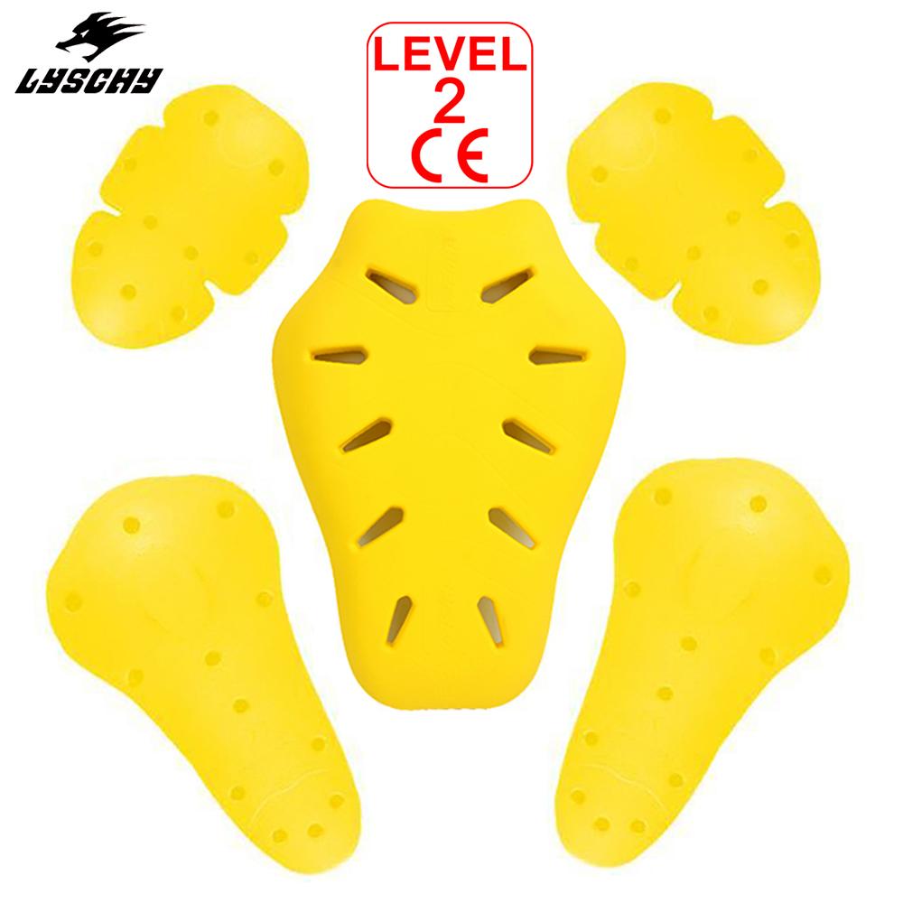 Level 2 CE Certification 5Pcs Padding Motorcycle Protective Gear Protector Body Armor Motobike Motor Jacket Remove Guards Equip