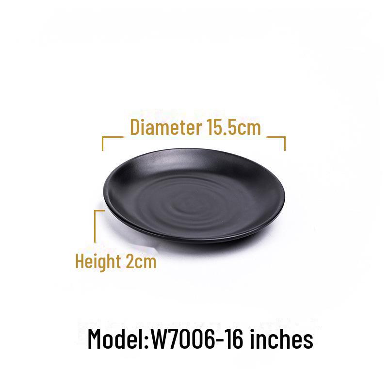 Melamine Black Imitation Porcelain Plate - Versatile Dish for Hot Pot, Barbecue, and Cold Dishes