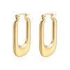 Light Luxury Premium Stainless Steel Earrings Trend Square Titanium Steel Earrings Striped Gold Women's Ear Jewelry