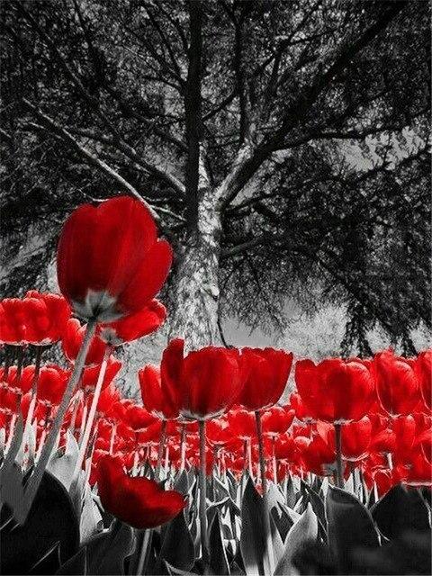 5D алмазная живопись роза Алмазная вышивка черно-белая мозаика картина из горного хрусталя украшение дома подарок