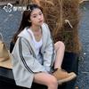 Женская повседневная толстовка с капюшоном и рукавами реглан